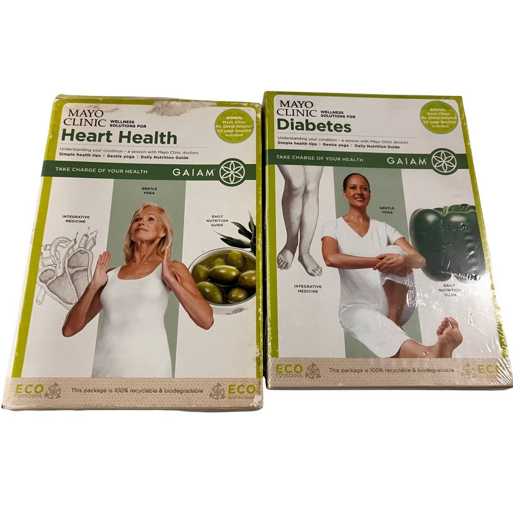 Gaiam Mayo Clinic Wellness Solutions Heart Health & Diabetes DVD‎ Set Rodney Yee